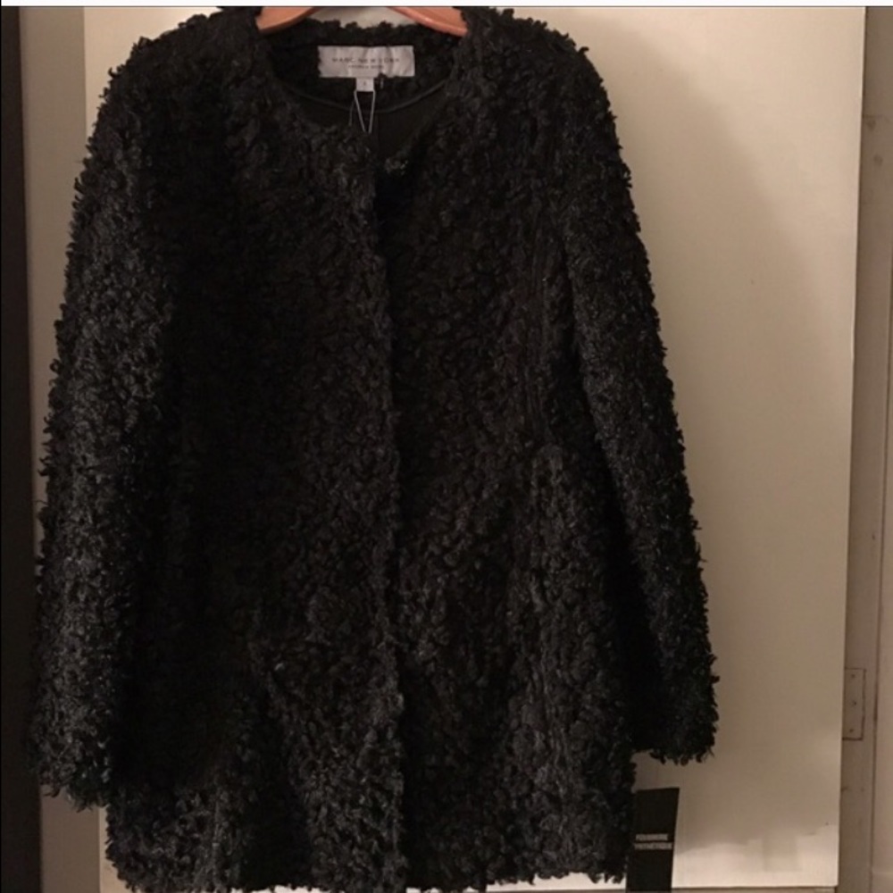 Black faux fur jacket